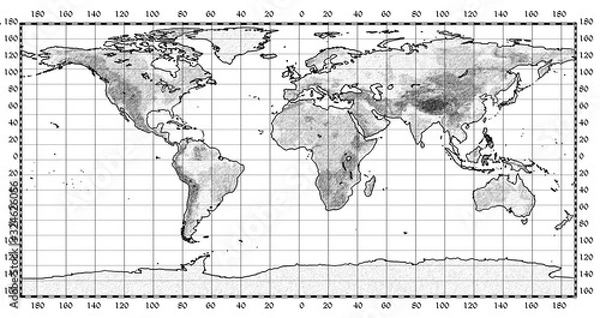 Obraz old world map hand made