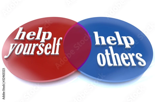 Fototapeta Helf Yourself and Others - Venn Diagram
