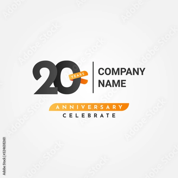 Fototapeta 20 Years Anniversary Celebration Vector Illustration Template Design