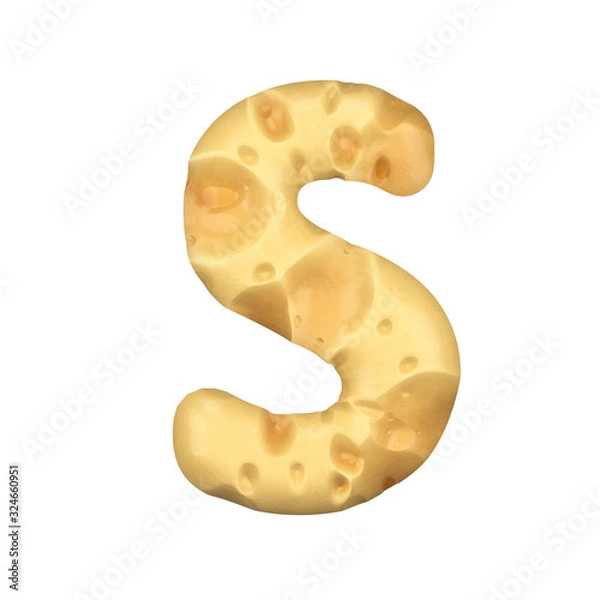 Fototapeta Swiss Cheese Letter - 3D render