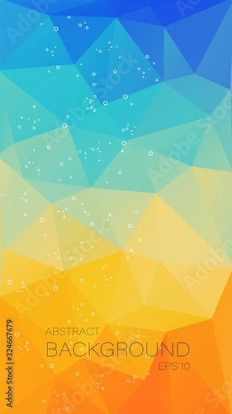 Obraz Vertical teal orange triangle background for your mobile design