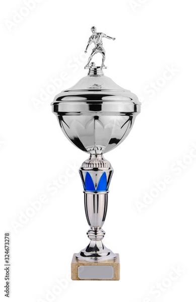 Obraz Silver cup with soccer player