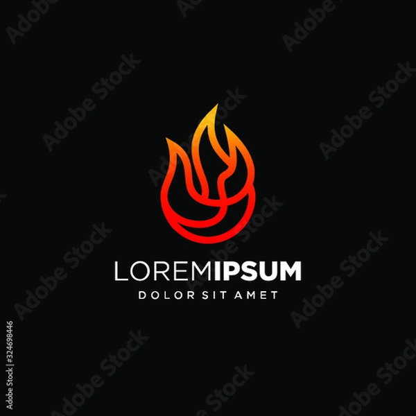 Fototapeta Fire Logo  Design Concept