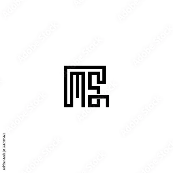 Fototapeta MS M S Letter Logo Business Template