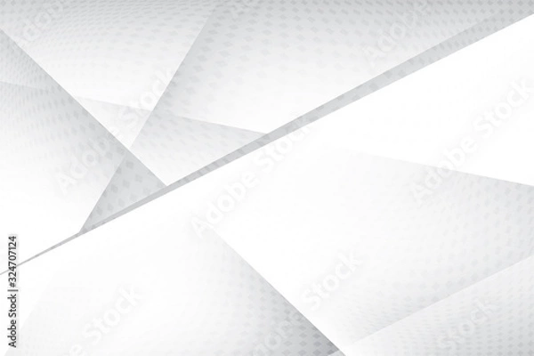 Fototapeta Abstract geometric white and gray color background. Vector, illustration.	