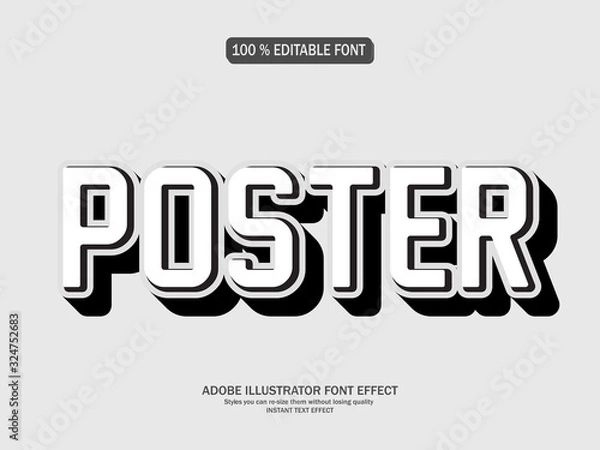 Obraz Modern 3d text effect, editable font effect