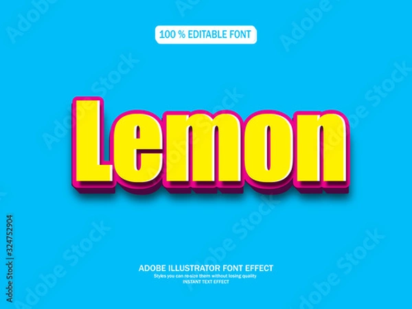 Fototapeta Modern 3d text effect, editable font effect