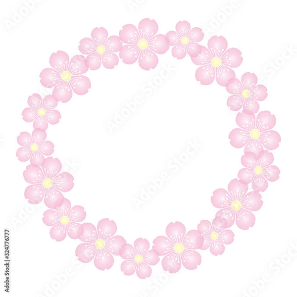 Obraz 桜の花 背景素材 フレーム イラスト ベクター	