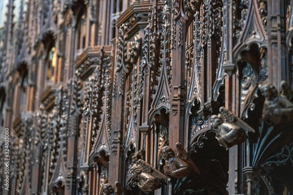 Fototapeta interior of an old cathedral 