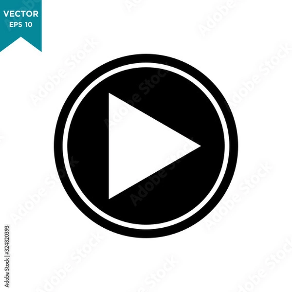 Fototapeta play vector icon in trendy flat design