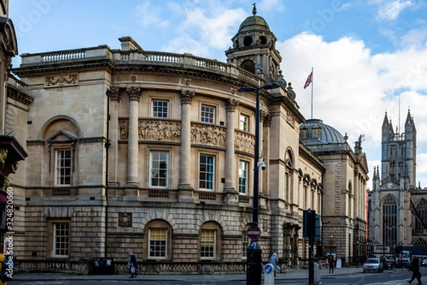 Obraz The Guildhall and Bath abbey