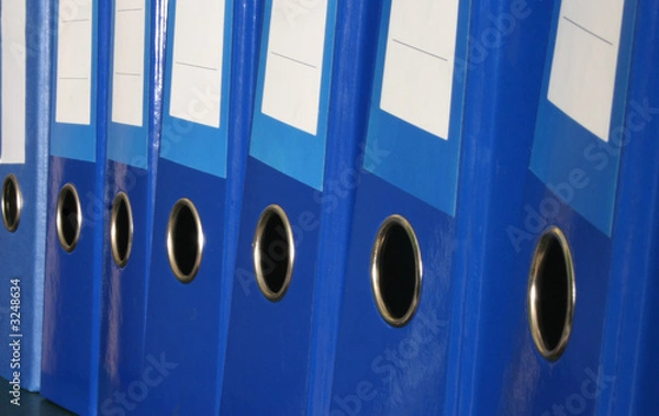 Fototapeta row of blue files