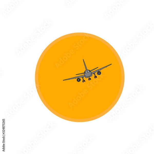 Obraz Airplane on sun background vector illustration.
