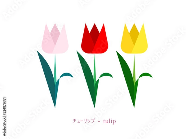 Obraz チューリップのシンプルイラスト