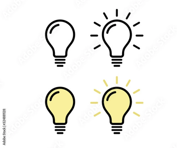 Obraz 電球のアイコン/ピクトグラム/素材/電気
