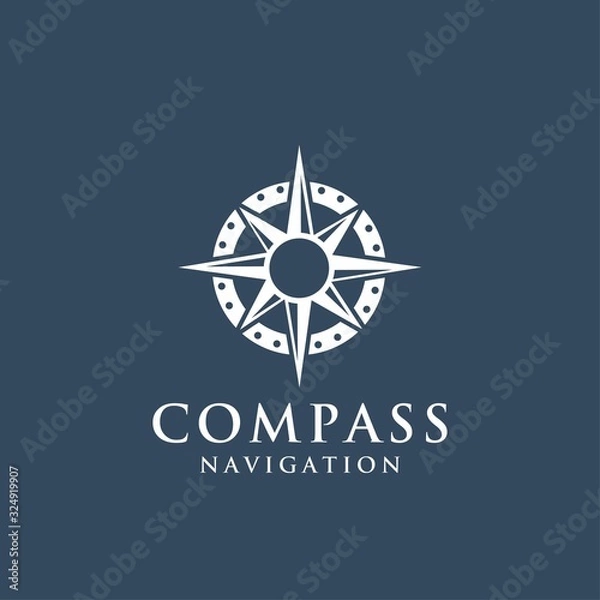 Fototapeta modern and simple compass logo