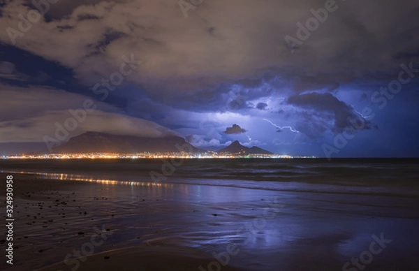 Obraz Thunderstorm over Table Mountain