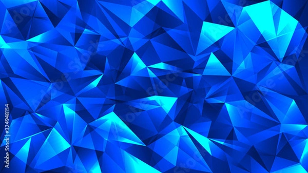 Obraz Dark blue and bright polygon abstract pattern