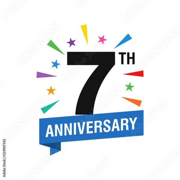 Obraz 7th Years Anniversary Logo Design Vector