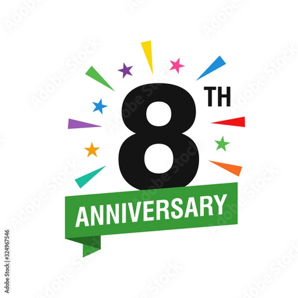 Obraz 8th Years Anniversary Logo Design Vector