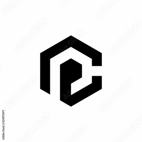 Obraz PC P C letter logo design