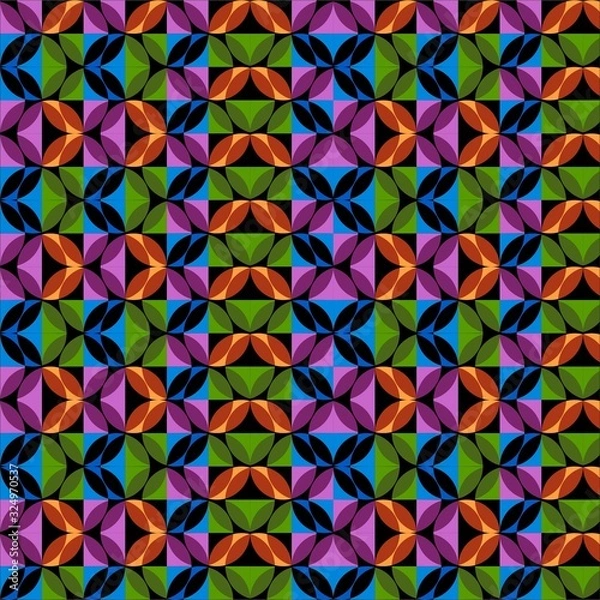 Fototapeta Colorful Seamless Geometric Pattern, Abstract, Illustrator Pattern Wallpaper 