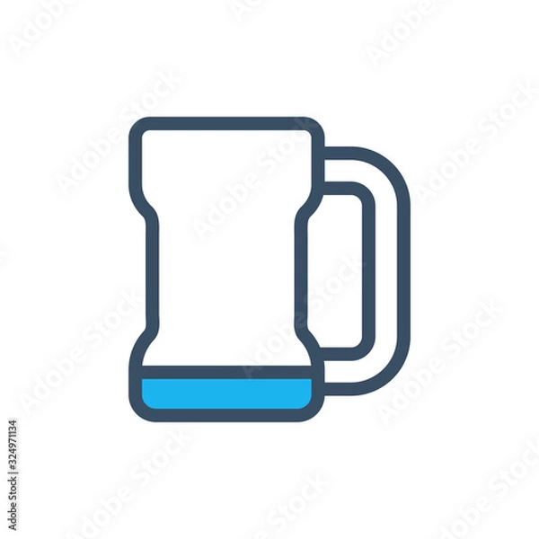 Fototapeta Beer glass icon filled outline style