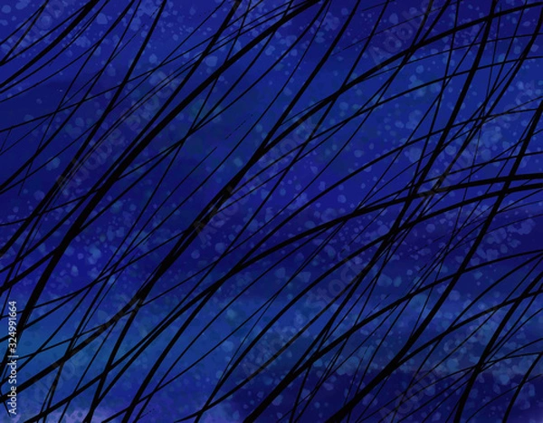 Obraz ファンタジーテイストの水彩風背景　ネイビー