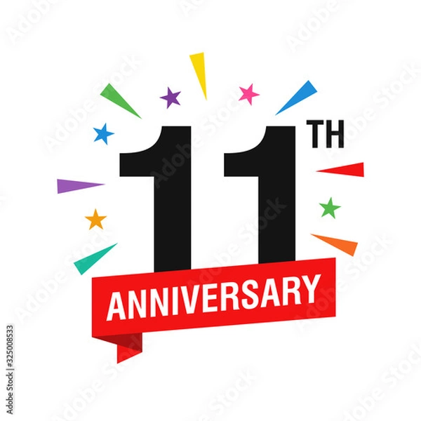 Obraz 11th Years Anniversary Logo Design Vector