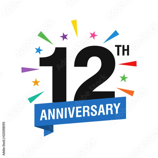 Obraz 12th Years Anniversary Logo Design Vector
