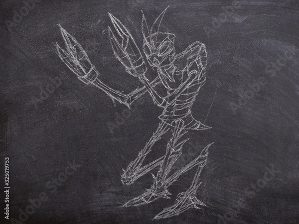Obraz Chalk fantasy creature illustration