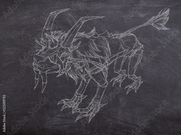 Obraz Chalk fantasy creature illustration