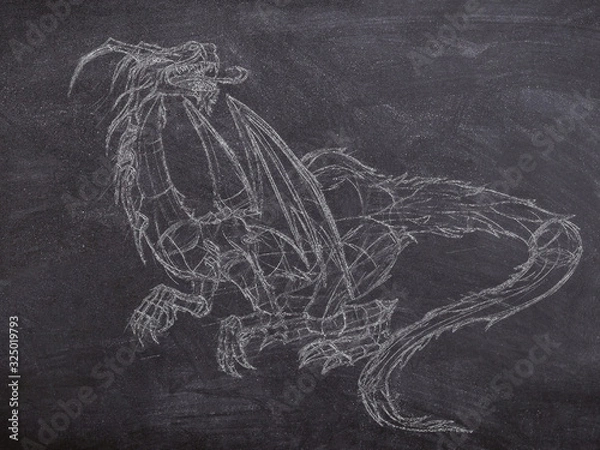 Obraz Chalk fantasy creature illustration