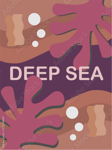 Fototapeta The background image of the deep-sea algae is ready to be used in graphics.