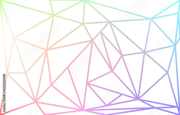 Fototapeta ポリゴンのベクターアイコン、虹色の線
