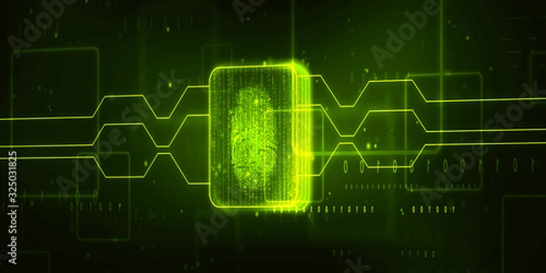 Fototapeta 2d illustration Abstract futuristic electronic circuit technology background