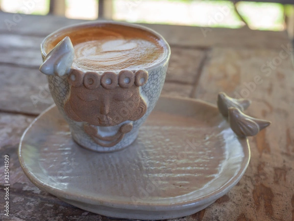 Obraz Close-up of a cup of coffee at Hafe Fusion Farm, Mae Jo, Chiang Mai