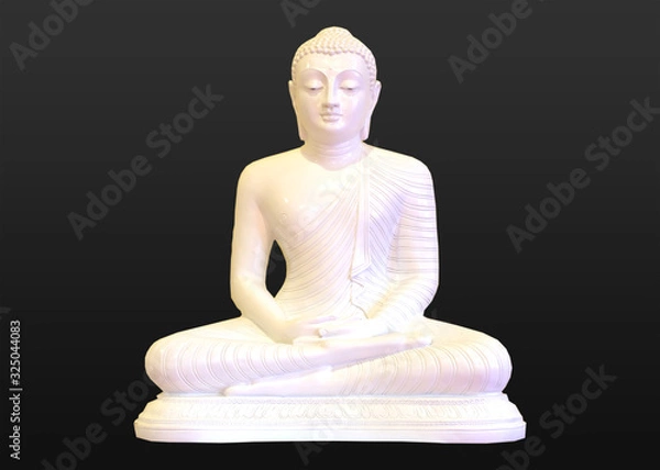 Fototapeta set of buddha statue isolated on white background.