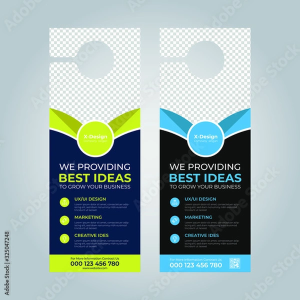 Obraz Corporate Business Door Hanger Layout design template