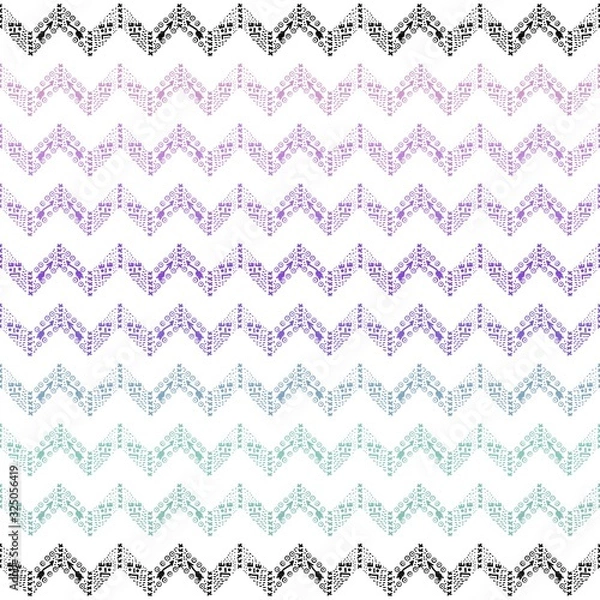 Fototapeta Abstract seamless pattern background design, zig ethnic.