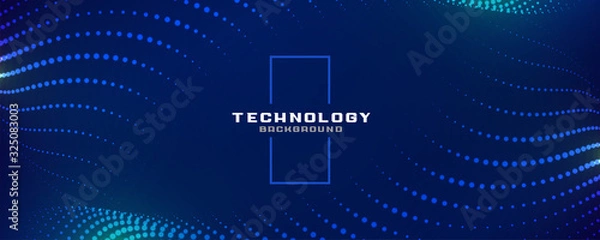 Obraz technology digital blue glowing particles banner design