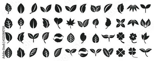 Fototapeta 葉っぱアイコンセット