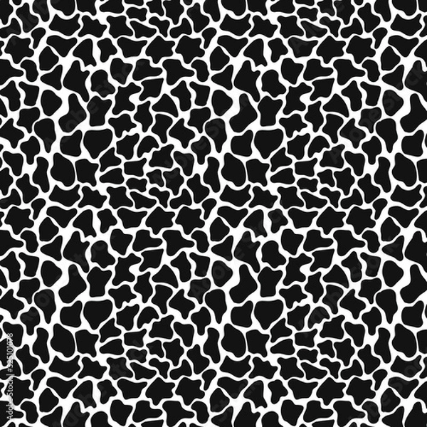 Obraz  Pattern. Black spots, different shapes on a white background.