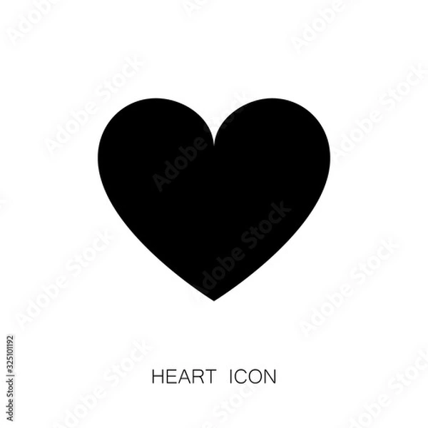 Obraz Heart Black Simple Icon on White Background