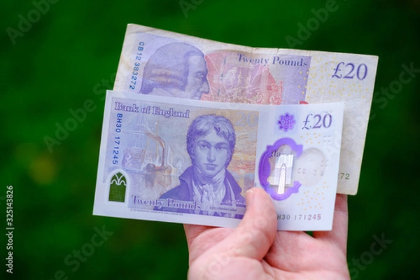 Obraz New 20 Pound banknote issued in February 2020 in the United Kingdom. 