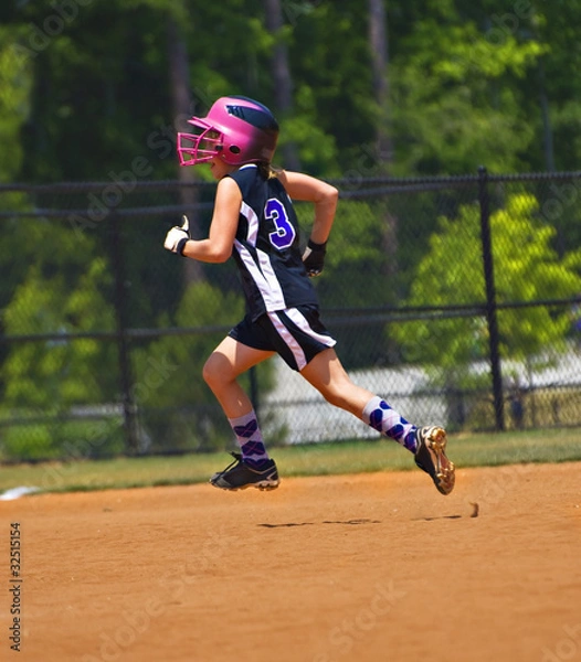 Obraz Young Girl Softball Player