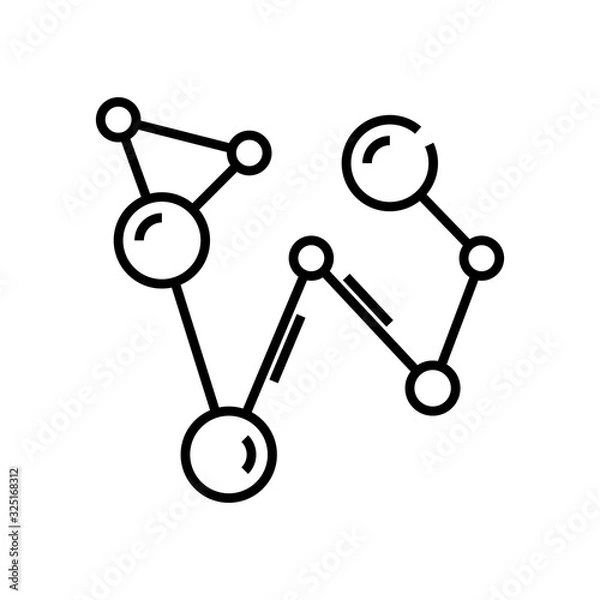 Fototapeta Chemical links line icon, concept sign, outline vector illustration, linear symbol.