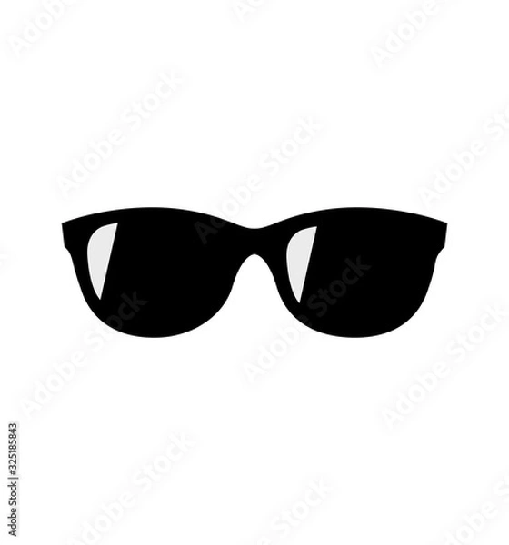 Fototapeta Black Sunglasses vector icon isolated on white background