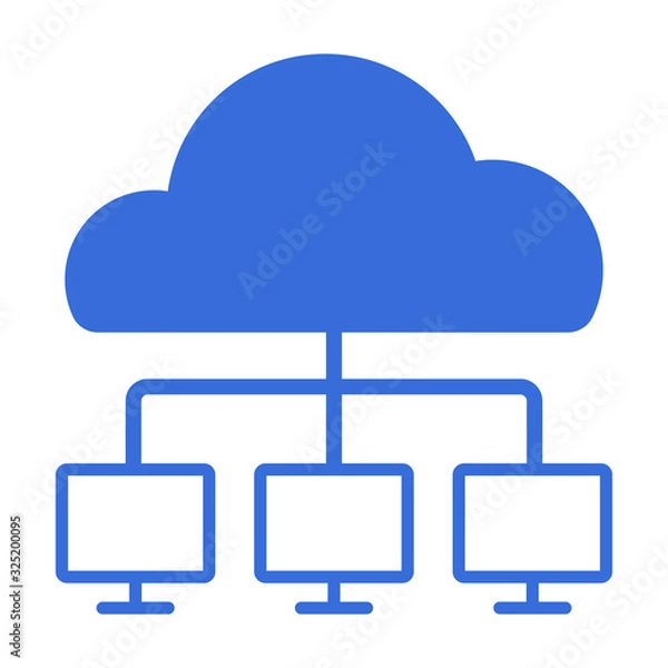 Fototapeta Cloud computing concept design. Devices connected to the cloud. EPS 10