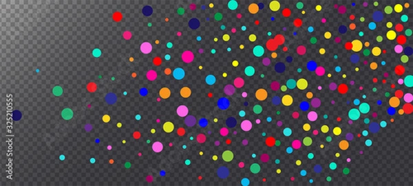 Fototapeta Rainbow Confetti Festive Vector Background. 